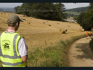 Charity walks in England - staff at checkpoint